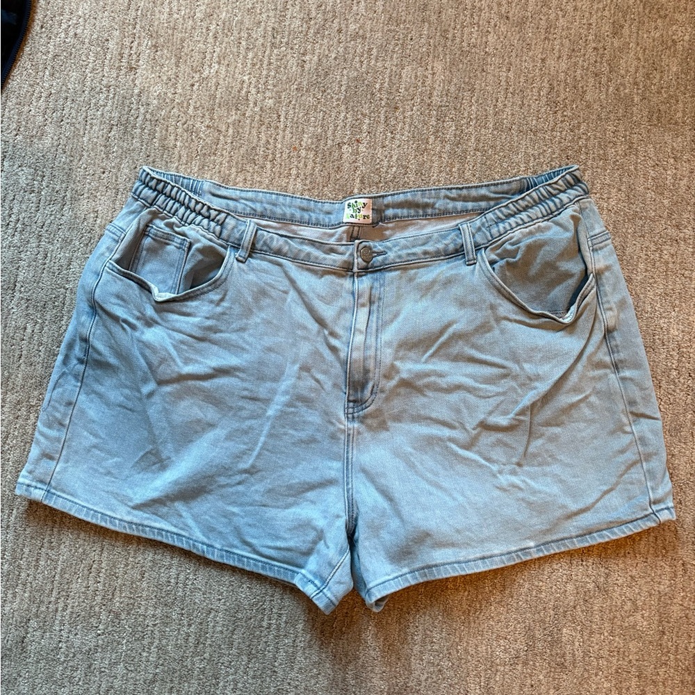 Shiny by Nature high rise comfy denim shorts 3x